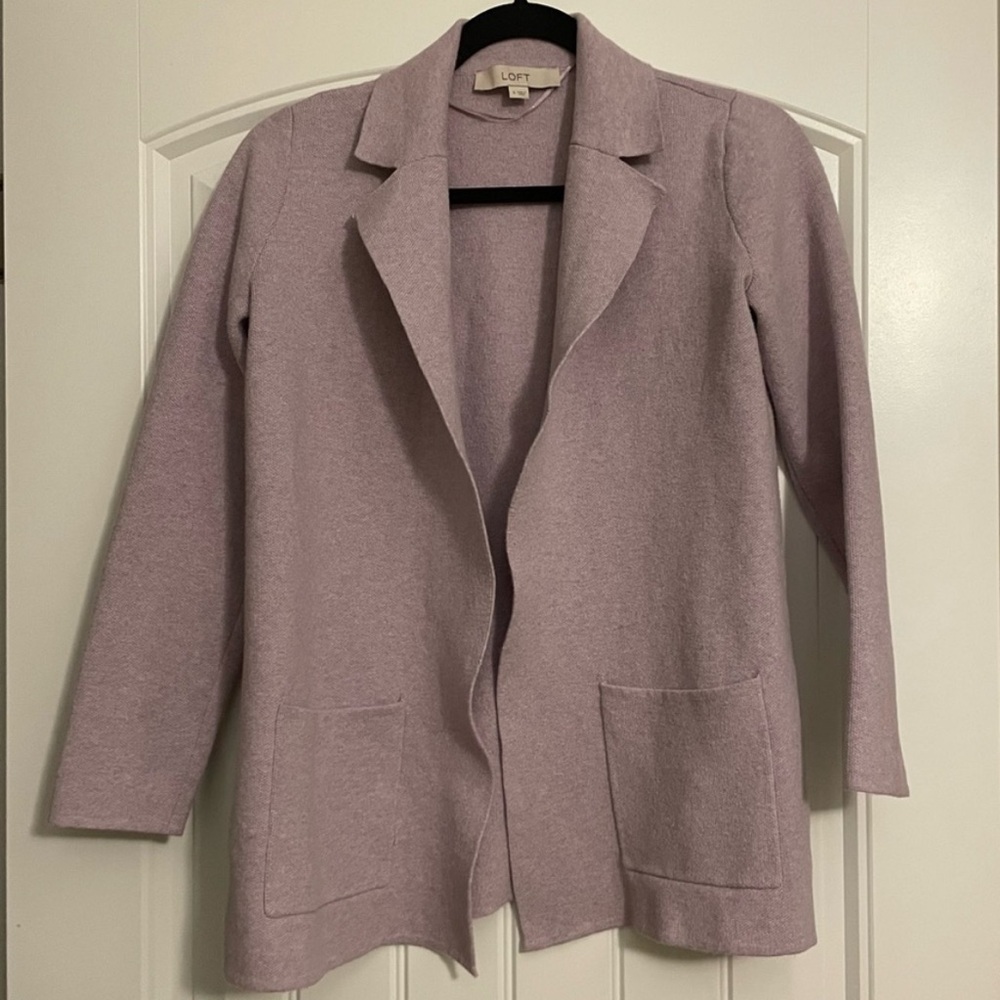 LOFT Sweater Blazer Cardigan Size S lavender lilac